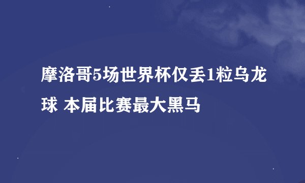 摩洛哥5场世界杯仅丢1粒乌龙球 本届比赛最大黑马