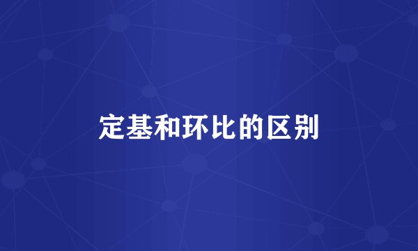 定基和环比的区别