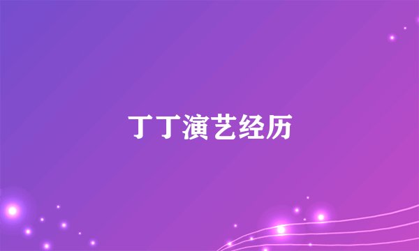 丁丁演艺经历