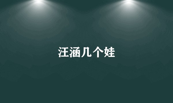 汪涵几个娃