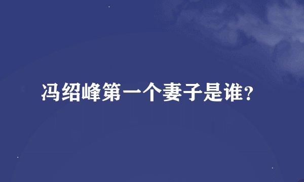 冯绍峰第一个妻子是谁？