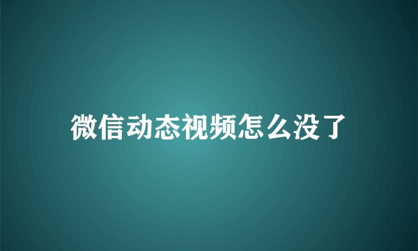 微信动态视频怎么没了