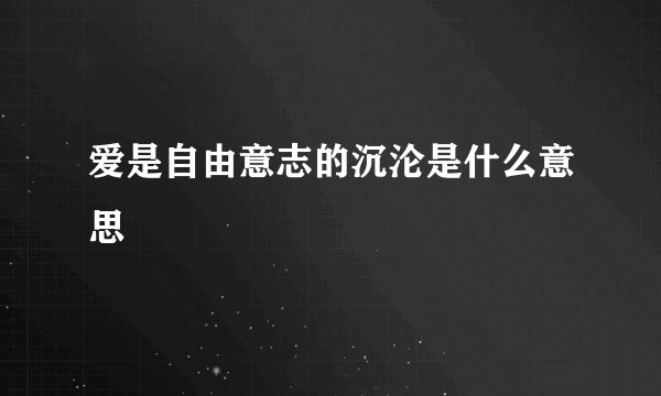 爱是自由意志的沉沦是什么意思