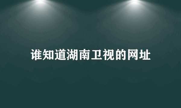 谁知道湖南卫视的网址