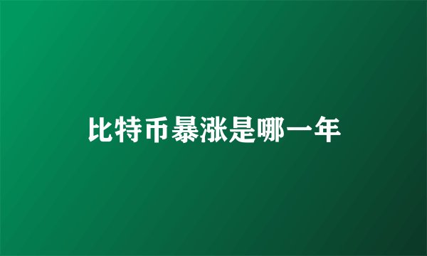 比特币暴涨是哪一年