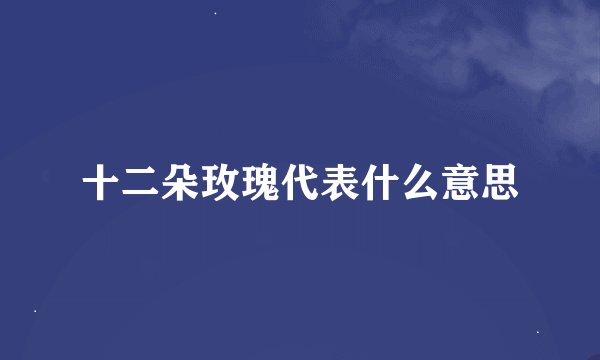 十二朵玫瑰代表什么意思
