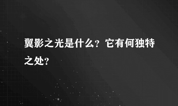 翼影之光是什么？它有何独特之处？