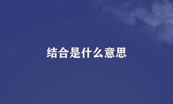 结合是什么意思