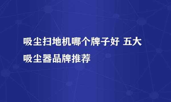 吸尘扫地机哪个牌子好 五大吸尘器品牌推荐