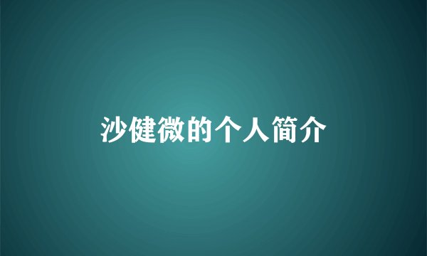 沙健微的个人简介