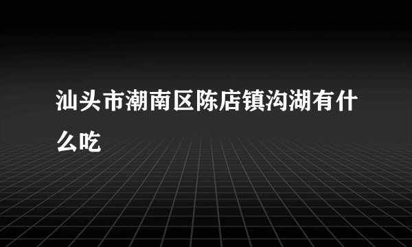 汕头市潮南区陈店镇沟湖有什么吃