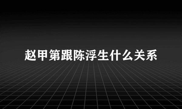 赵甲第跟陈浮生什么关系