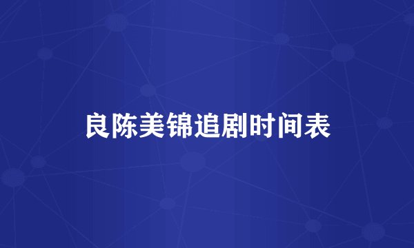 良陈美锦追剧时间表