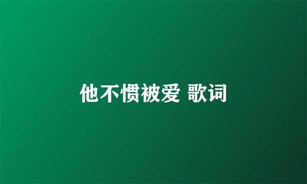 他不惯被爱 歌词