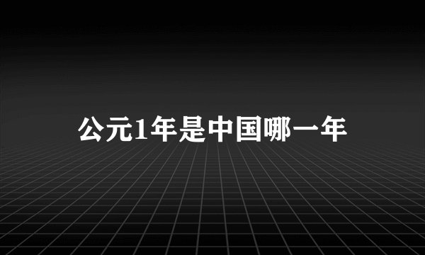 公元1年是中国哪一年