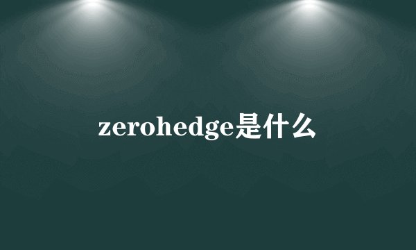 zerohedge是什么