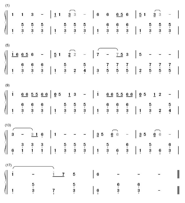 葫芦娃钢琴数字简谱