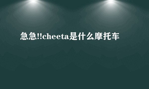 急急!!cheeta是什么摩托车