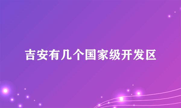 吉安有几个国家级开发区