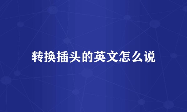 转换插头的英文怎么说