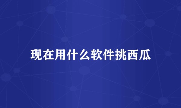 现在用什么软件挑西瓜