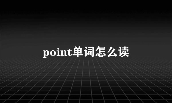 point单词怎么读