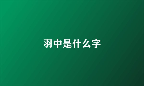 羽中是什么字