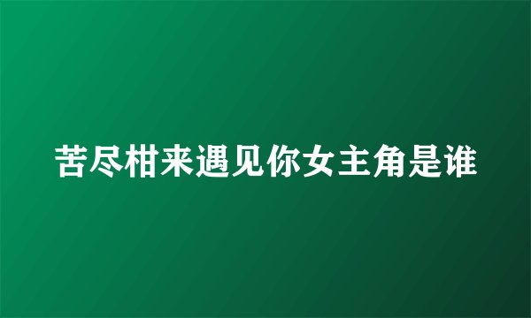 苦尽柑来遇见你女主角是谁