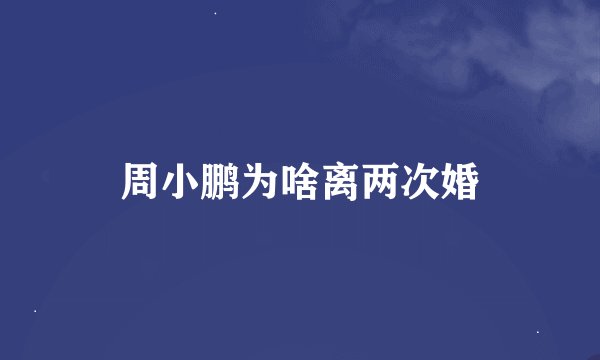 周小鹏为啥离两次婚
