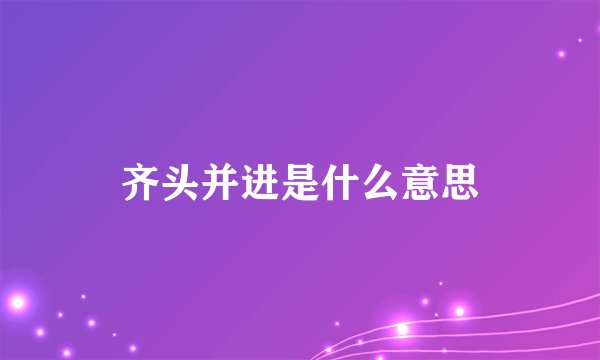 齐头并进是什么意思
