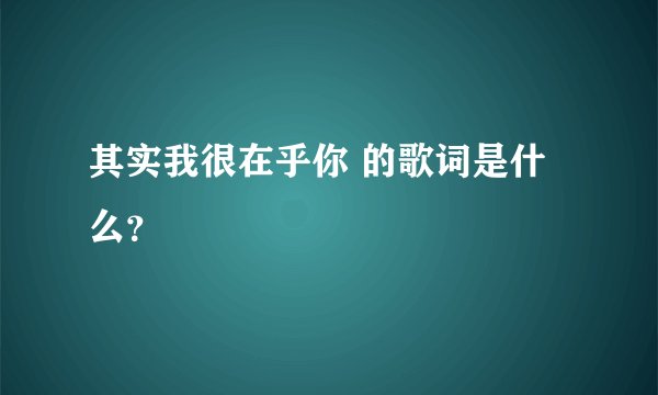 其实我很在乎你 的歌词是什么？
