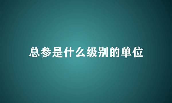 总参是什么级别的单位