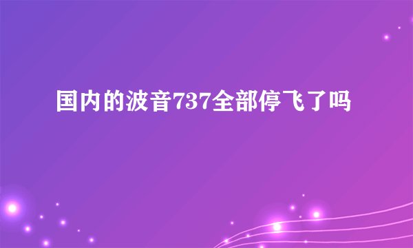国内的波音737全部停飞了吗