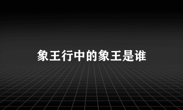 象王行中的象王是谁