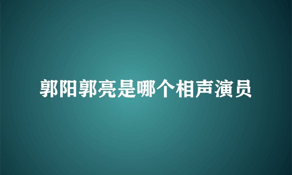 郭阳郭亮是哪个相声演员