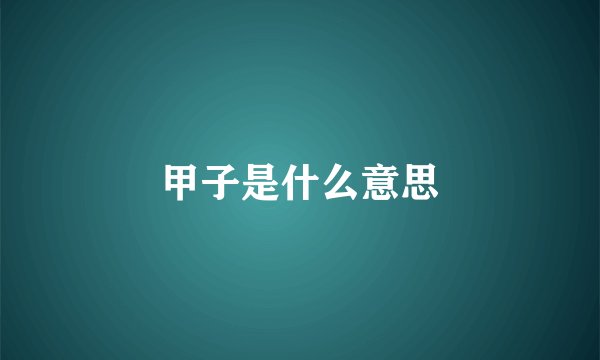 甲子是什么意思
