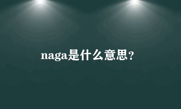 naga是什么意思？