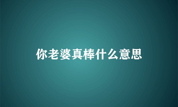 你老婆真棒什么意思