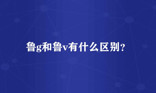 鲁g和鲁v有什么区别？