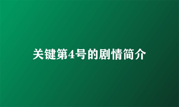 关键第4号的剧情简介