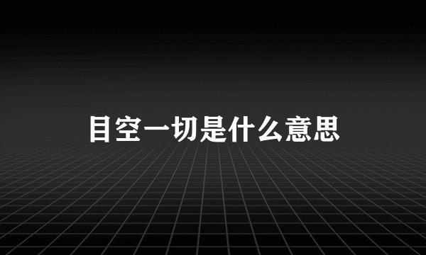 目空一切是什么意思
