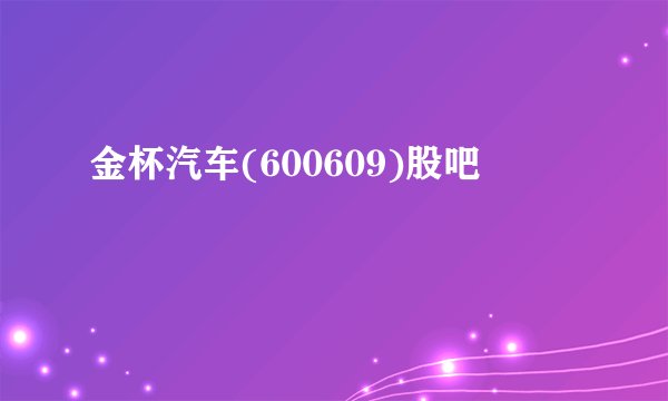 金杯汽车(600609)股吧