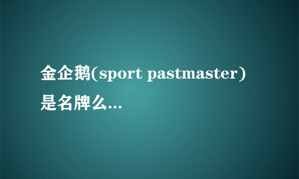 金企鹅(sport pastmaster)是名牌么,哪个国家的牌子,好不好