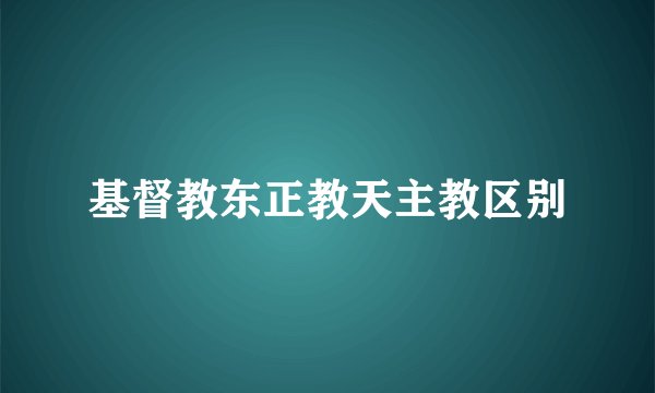 基督教东正教天主教区别