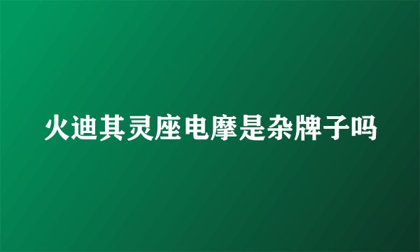 火迪其灵座电摩是杂牌子吗