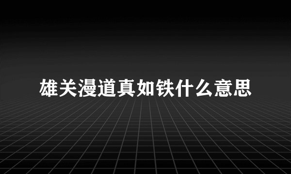 雄关漫道真如铁什么意思