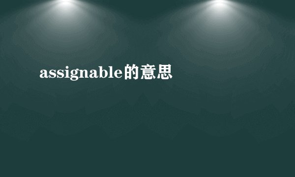assignable的意思
