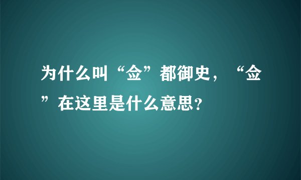 为什么叫“佥”都御史，“佥”在这里是什么意思？