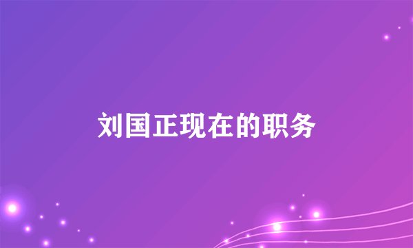 刘国正现在的职务
