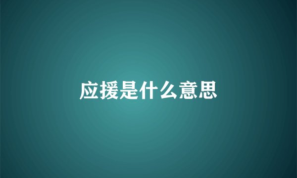 应援是什么意思
